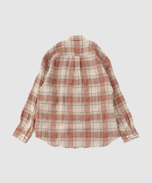 シャツ HOPE / ホープ ROOM SHIRT FADED RED CHECK メンズの画像