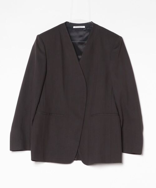 UNITED ARROWS ノーカラージャケット ダークグレー38 BEAUTY＆YOUTH UNITED ARROWS ノーカラージャケット S ダークグレー