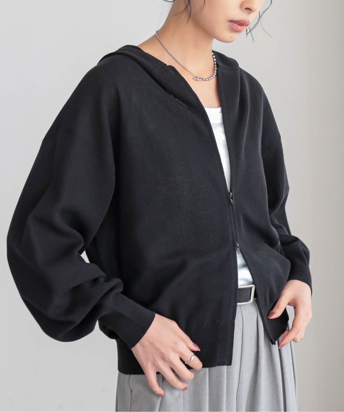 for/c（フォーシー） カーディガン 「新色追加」シアーニットフーディ