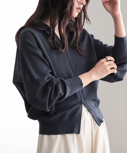 for/c（フォーシー） カーディガン 「新色追加」シアーニットフーディ
