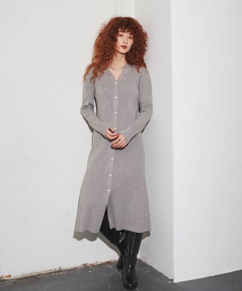 「ROSE BUD」 ニットワンピース ONE SIZE グレー レディース_画像2