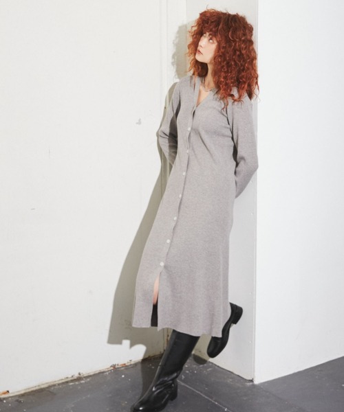 「ROSE BUD」 ニットワンピース ONE SIZE グレー レディース_画像7