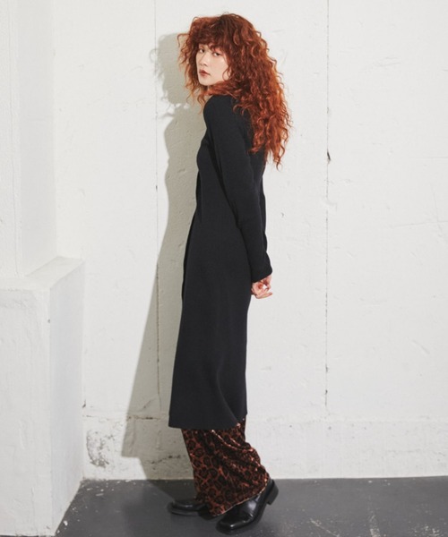 「ROSE BUD」 ニットワンピース ONE SIZE グレー レディース_画像8