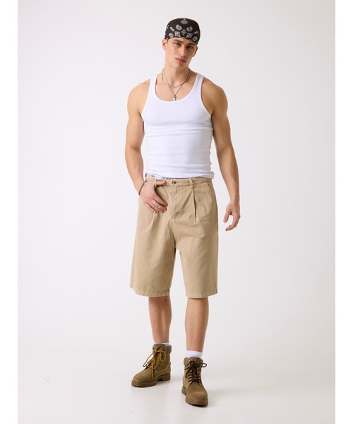 チノパン GUESS JEANS Pleated Baggy Short ショートパンツ ハーフ