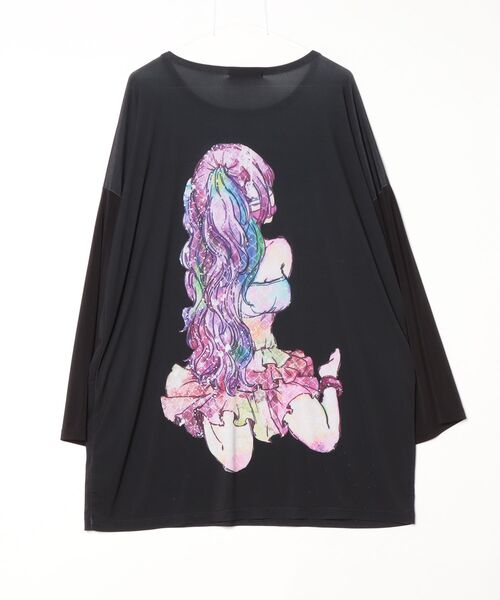 「ankoROCK」 長袖Tシャツ ONE SIZE ブラック メンズ_画像2