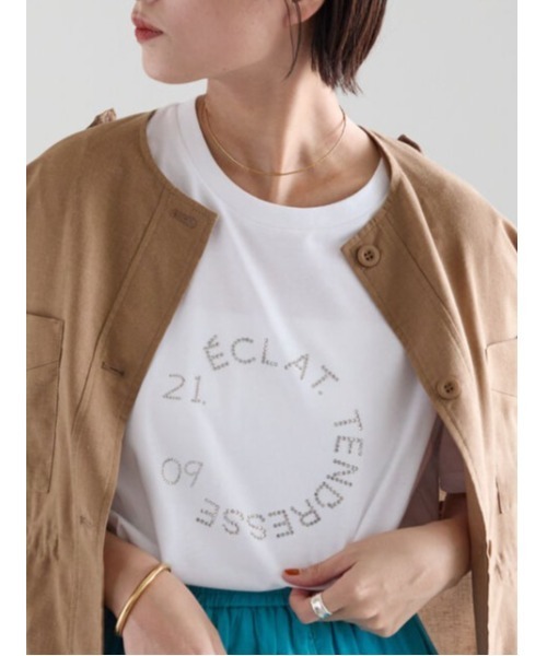 Te chichi（テチチ） tシャツ ラインストーンサークルロゴTシャツ