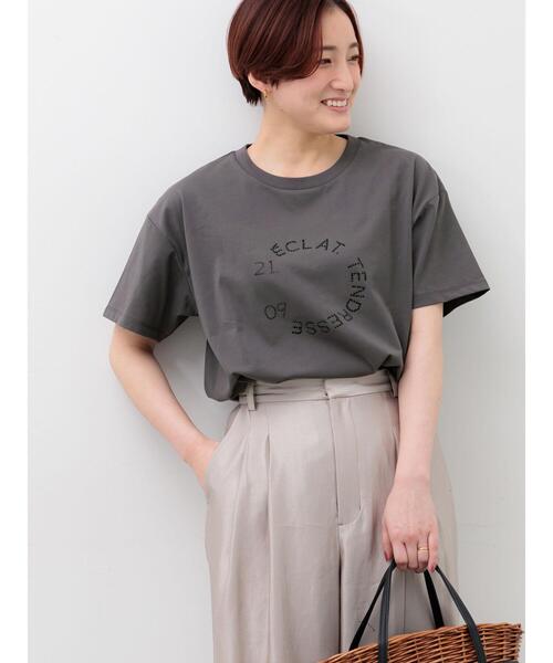 Te chichi（テチチ） tシャツ 半袖 ラインストーンサークルロゴTシャツ