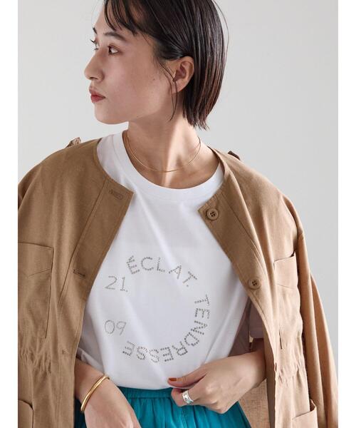 Te chichi（テチチ） tシャツ ラインストーンサークルロゴTシャツ