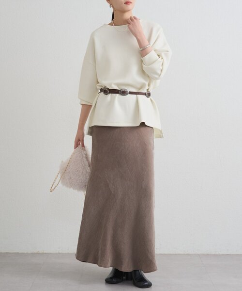 「LOUNGEDRESS」 長袖カットソー SMALL ライトベージュ レディース_画像2