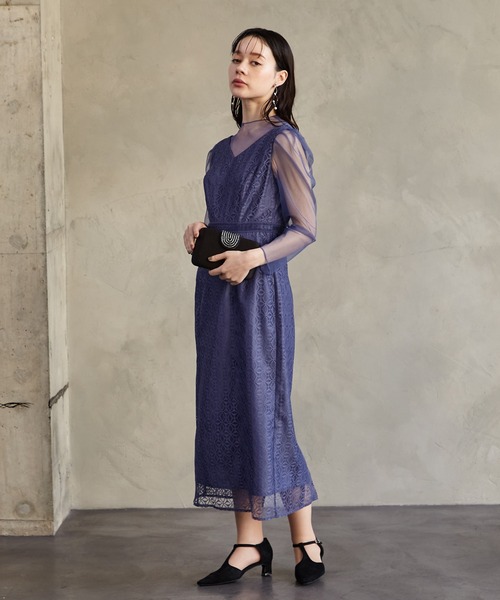 「AIMER」 長袖ワンピース LARGE グリーン レディース_画像3