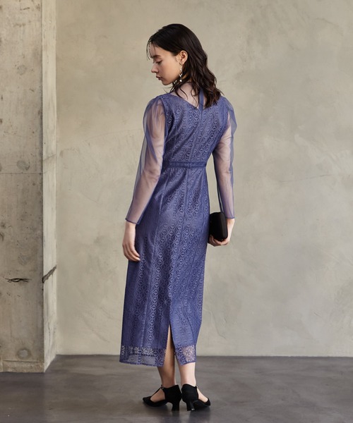 「AIMER」 長袖ワンピース LARGE グリーン レディース_画像4