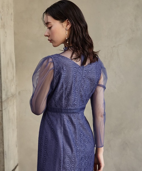 「AIMER」 長袖ワンピース LARGE グリーン レディース_画像8
