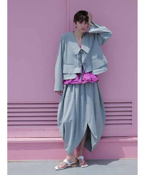「SORIN」 ジャケット 38 ライトグレー レディース_画像7