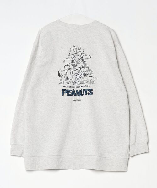 「PEANUTS」 ワンポイントスウェットカットソー 5L グレー メンズ_画像2