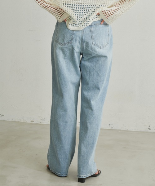 「Aunt Marie's」 デニムパンツ LARGE ライトブルー レディース_画像4