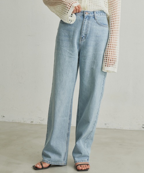 「Aunt Marie's」 デニムパンツ LARGE ライトブルー レディース_画像7
