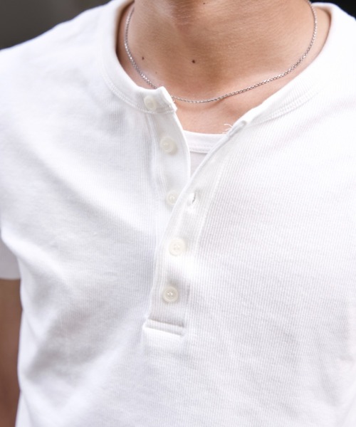 SINSS ヘンリーネック tシャツ Compact rib henley HS T-shirt