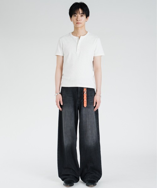 SINSS ヘンリーネック tシャツ Compact rib henley HS T-shirt