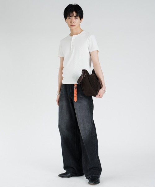 SINSS ヘンリーネック tシャツ Compact rib henley HS T-shirt