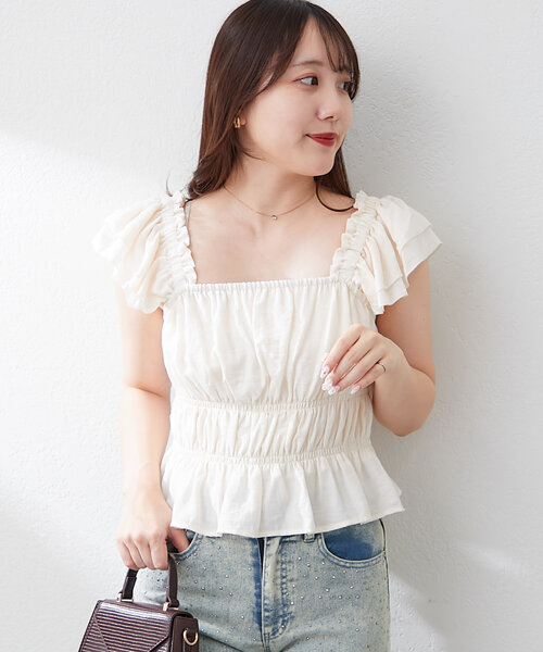 「continuer de NICE CLAUP」 ノースリーブチュニック FREE レンガ レディース_画像4