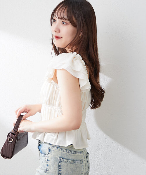 「continuer de NICE CLAUP」 ノースリーブチュニック FREE レンガ レディース_画像6