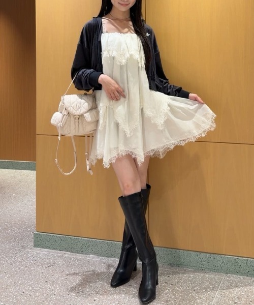 【タグ付】SNIDEL♡ティアードレースミニワンピース SNIDEL（スナイデル） ワンピース ティアードレースミニワンピース