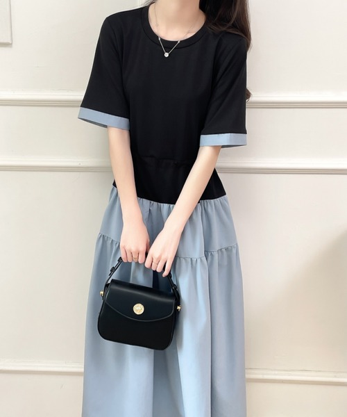 「ABITOKYO」 ドッキングワンピース L ブルー レディース_画像2