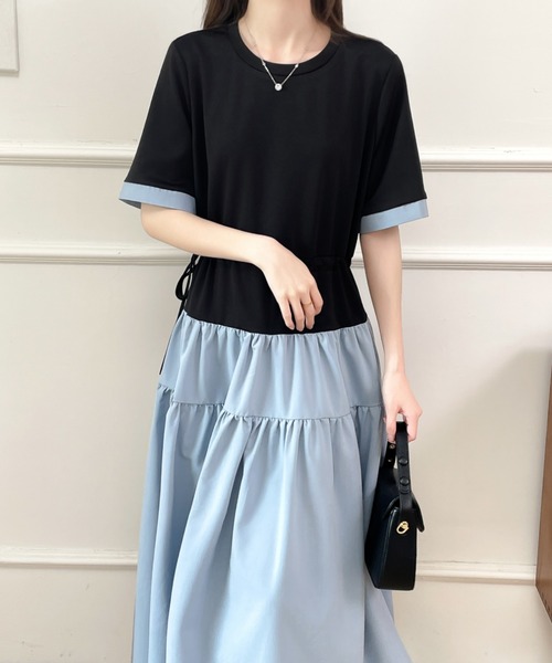 「ABITOKYO」 ドッキングワンピース L ブルー レディース_画像3