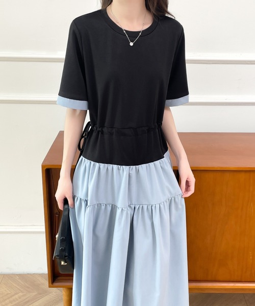「ABITOKYO」 ドッキングワンピース L ブルー レディース_画像4