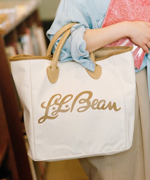 美品L.L.Bean salon deアダムエロペコラボキャンバストートバッグ SALON adam et rope'（サロン アダム エ ロペ） トートバッグ 「L.L.