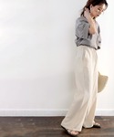 ワイドパンツ パンツ さらり、軽やか。リラック...の詳細画像1