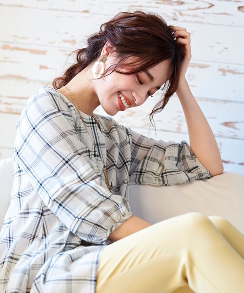 Tiaclasse tシャツ 「洗える」ピンタックスリーブチュニック