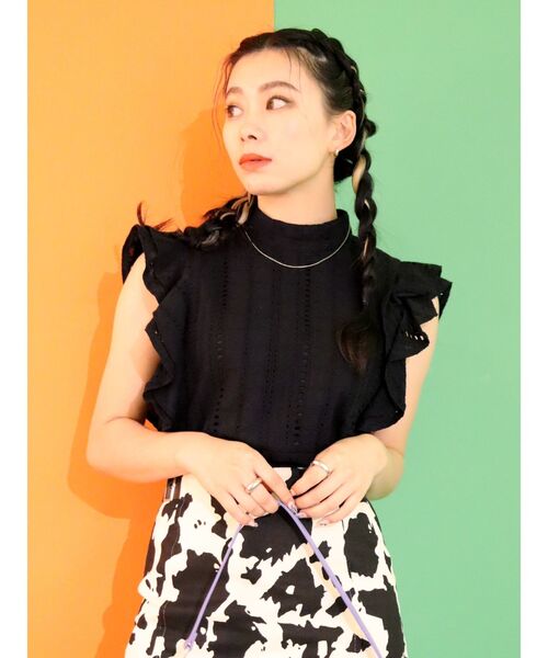 タンクトップ コットンレースラッフルノースリーブトップス|ZOZOTOWN PayPayモール店|02