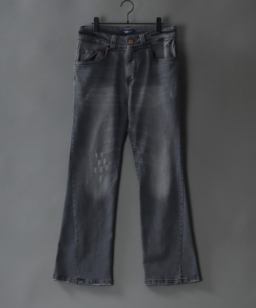 パンツ wrst Flare denim layered pants SITRY ジーンズ stretch denim loose flared pants/ストレッチ