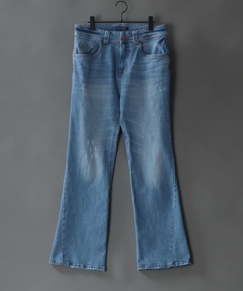 デニム・ジーパン Stained Flared Jeans SOMETHING LISA ヴィンテージフレアデニムパンツ|SOMETHING
