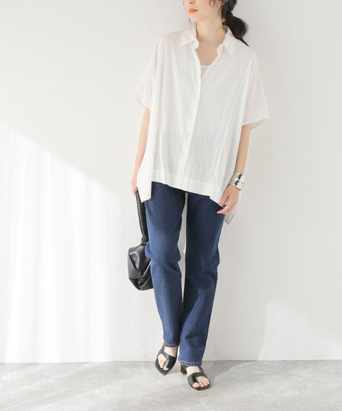 シャツ ブラウス ポプリンスイッチングシャツ JOURNAL
