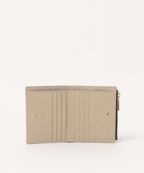 極美品 アニエスベー 二つ折り財布 Erika ブラウン QAW05-01 本革 agnes b.（アニエスベー） 財布 レザー 二つ折り ウォレット ”Erika