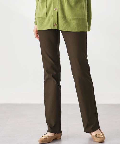 BELLUNA パンツ 静電防止！裏起毛ブーツカットパンツ股下63cm