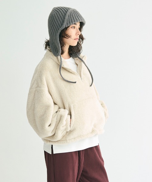 coca ブルゾン アウター 「WEB限定」ボアハーフジップブルゾン