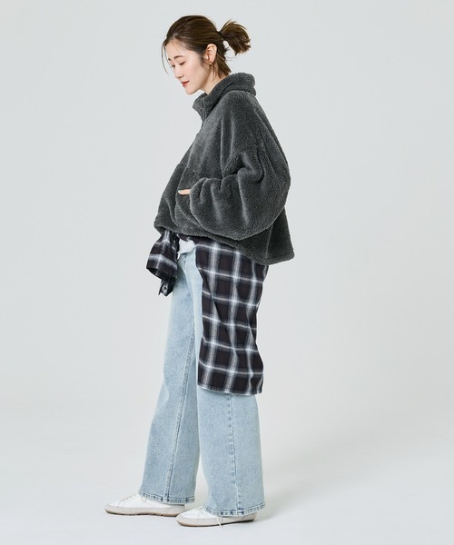 coca（コカ） ブルゾン アウター 「WEB限定」ボアハーフジップブルゾン