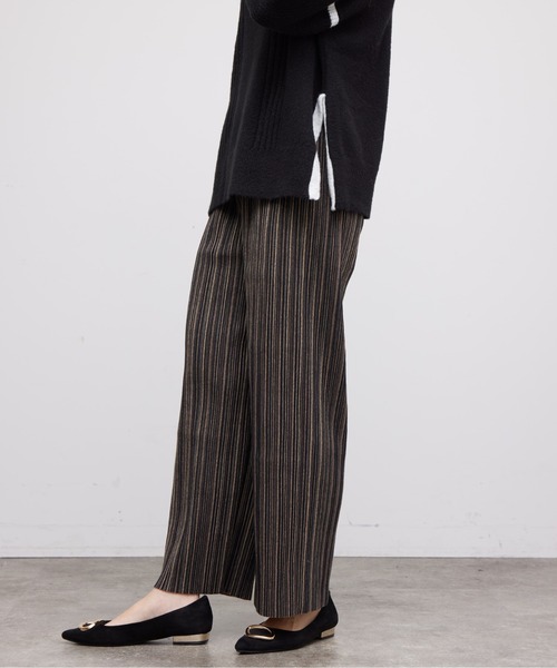 Chez toi パンツ 起毛ASST柄プリーツパンツ レディース : ZOZOTOWN 