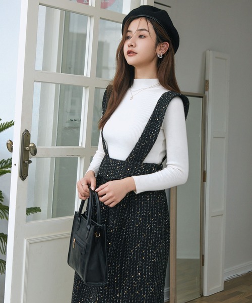 MAISON DE THERESE スカート サスペンダーハイウエストスカート