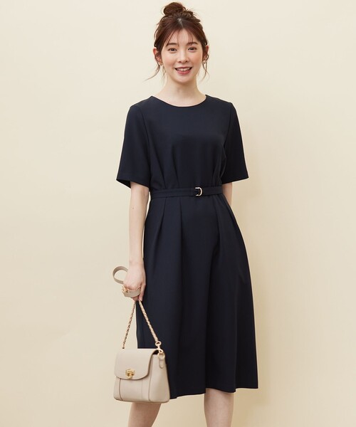 and per se ワンピース ネイビー　ストレッチ　吸汗速乾　UVカット機能 ANY SIS（エニィスィス） ワンピース 半袖 「UVカット / 接触冷感