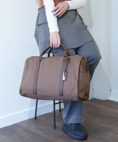 Ungrid（アングリッド） ボストンバッグ 牛革 × ナイロン ラージ