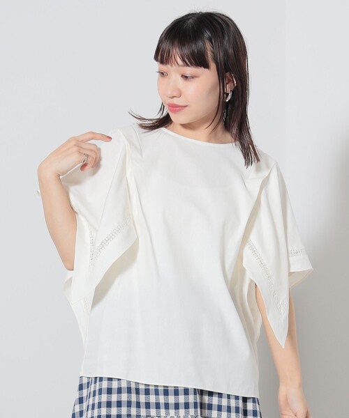 ブラウス シャツ BEAMS HEART / 袖レース フレアスリーブ ブラウス レディース BEAMS HEART ブラウス シャツ / 袖レース フレアスリーブ