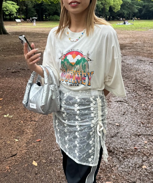 みゆなTシャツ　サイズ：XL 生成り プリントTシャツ / 大きいサイズ M LL 4L | 京都通販ミセスの
