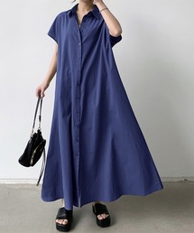 シャツワンピース 麻混フレアシャツワンピース : ZOZOTOWN Yahoo!店