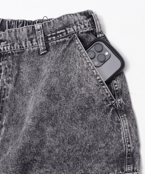 Ecko デニムカーゴパンツ 極太バギー ワイド 光沢生地 ブルー
