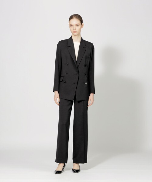 EPOCA パンツ ストレッチツイル ワイドストレートパンツ レディース  