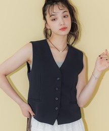 ベスト ジレ ORANGE LABEL / フロントボタン ニット ベスト レディース LIAN ベスト ジレ ニュアンスメタルボタンニットベスト